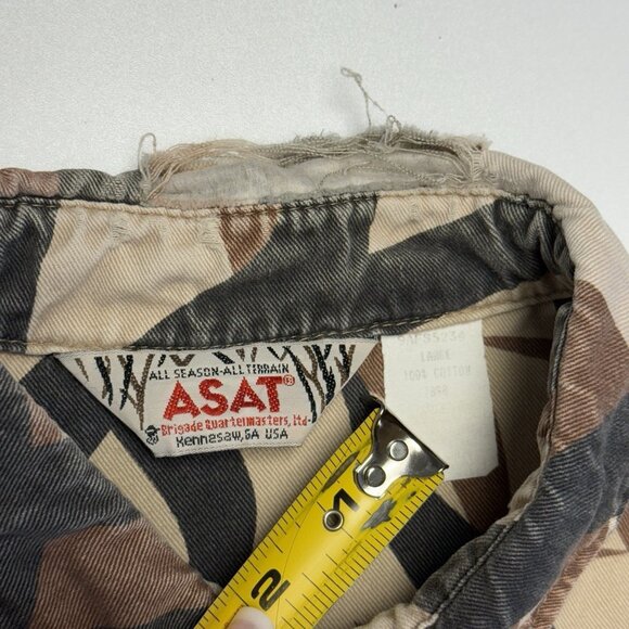 Vintage ASAT Camo BDU Style Button Up Field Shirt Jacket Mens Large Hunting USA - Picture 6 of 9